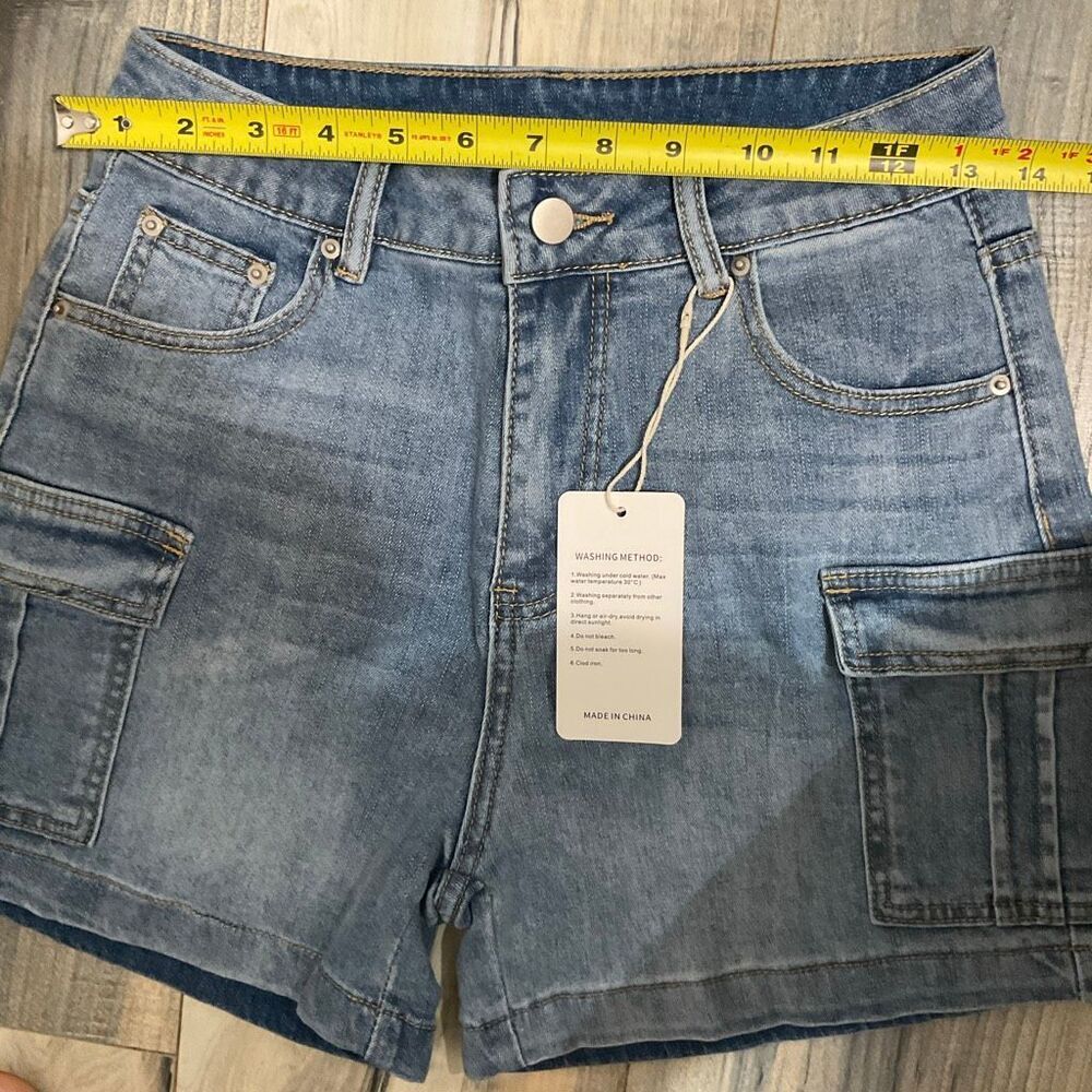 Auwuka women’s cargo jean shorts size 2 - Picture 4 of 7